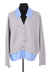 Cardigan Sandro Gris en Laine, taille L - Seconde Main