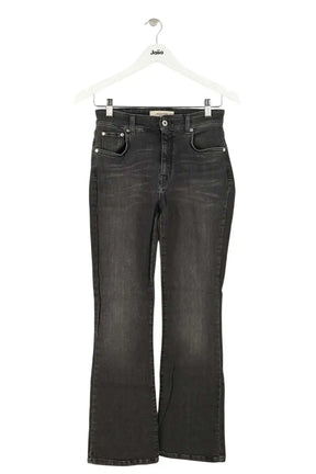 Jean droit Max Mara Anthracite en Coton, taille S - Seconde Main