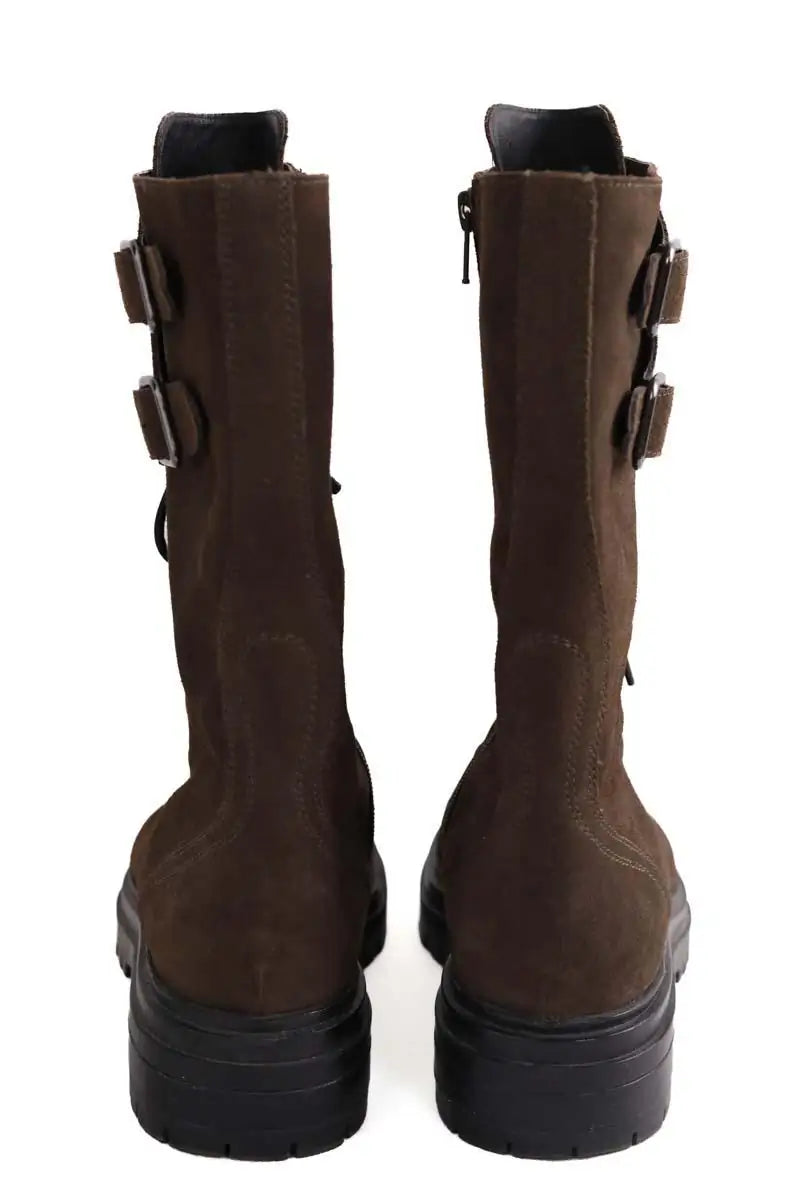 Boots à lacets Bruno Premi Marron en Daim
