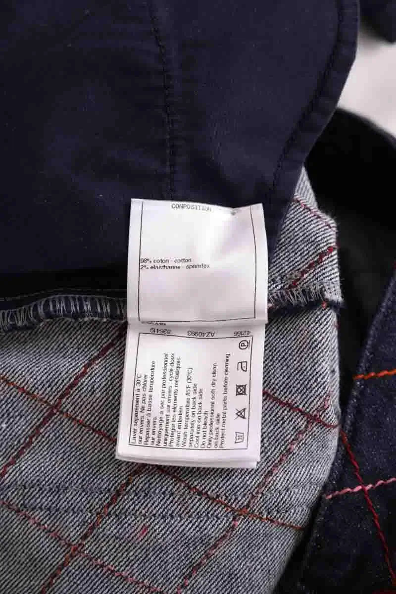 Jean droit Chanel Marine en Coton