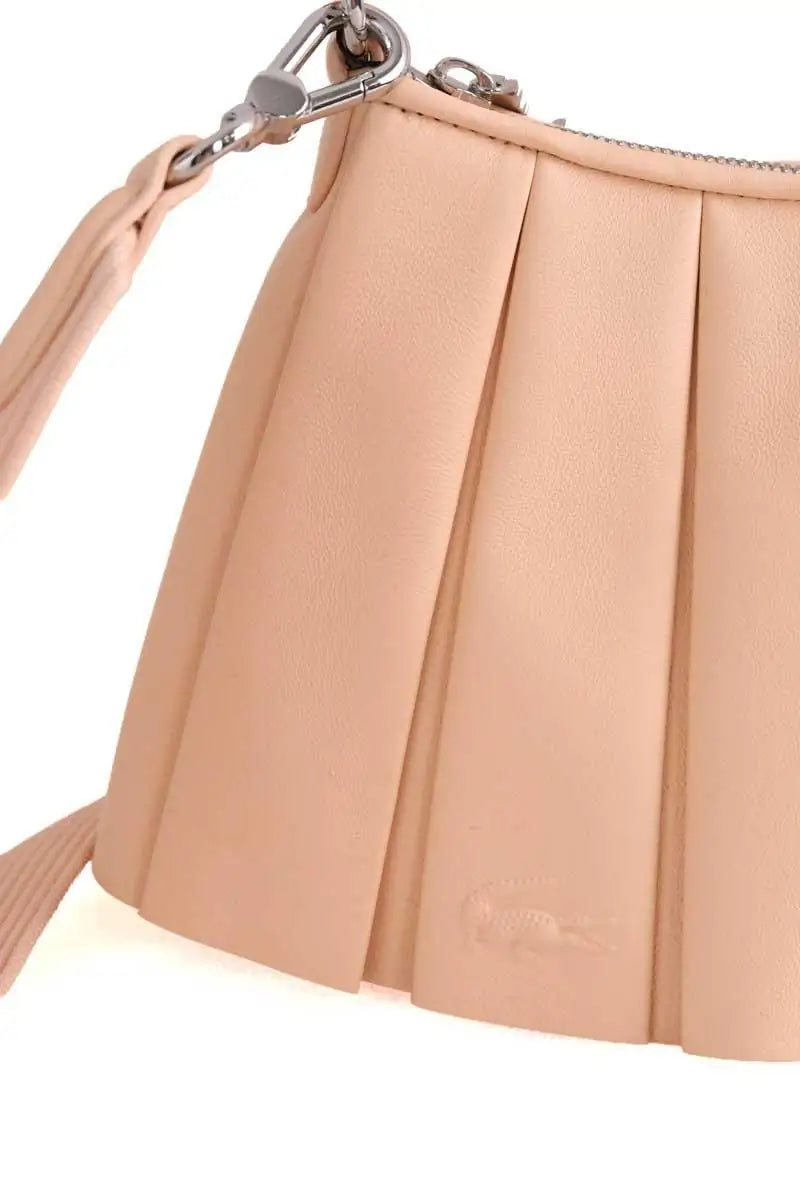 Sac à bandoulière Lacoste Lenglen cuir Défilé Rose en Cuir