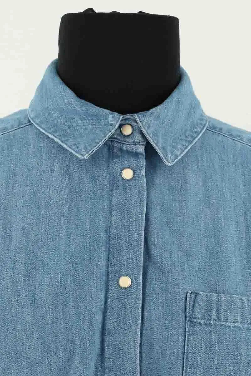 Chemise Sézane Bleu en Coton