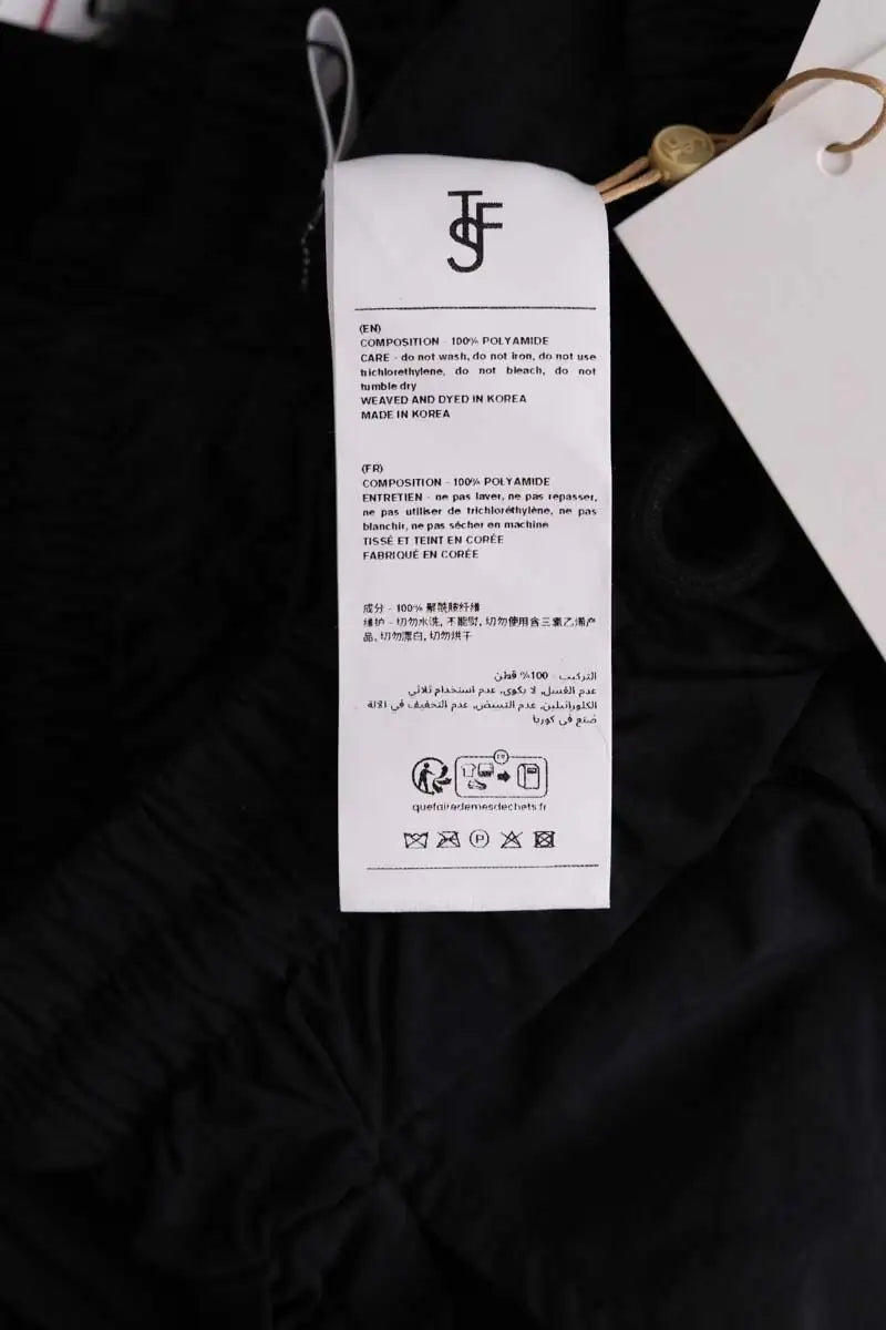 Pantalon droit The Frankie Shop Belem drawstring pants Noir en Synthétique