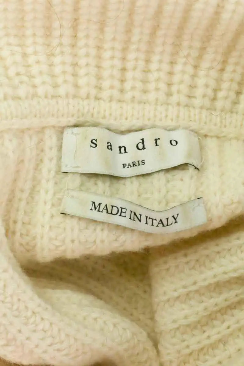 Pull Sandro Ecru en Laine