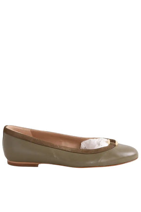 Ballerines LK Bennett Dollie Kaki en Cuir, taille 37 - Seconde Main