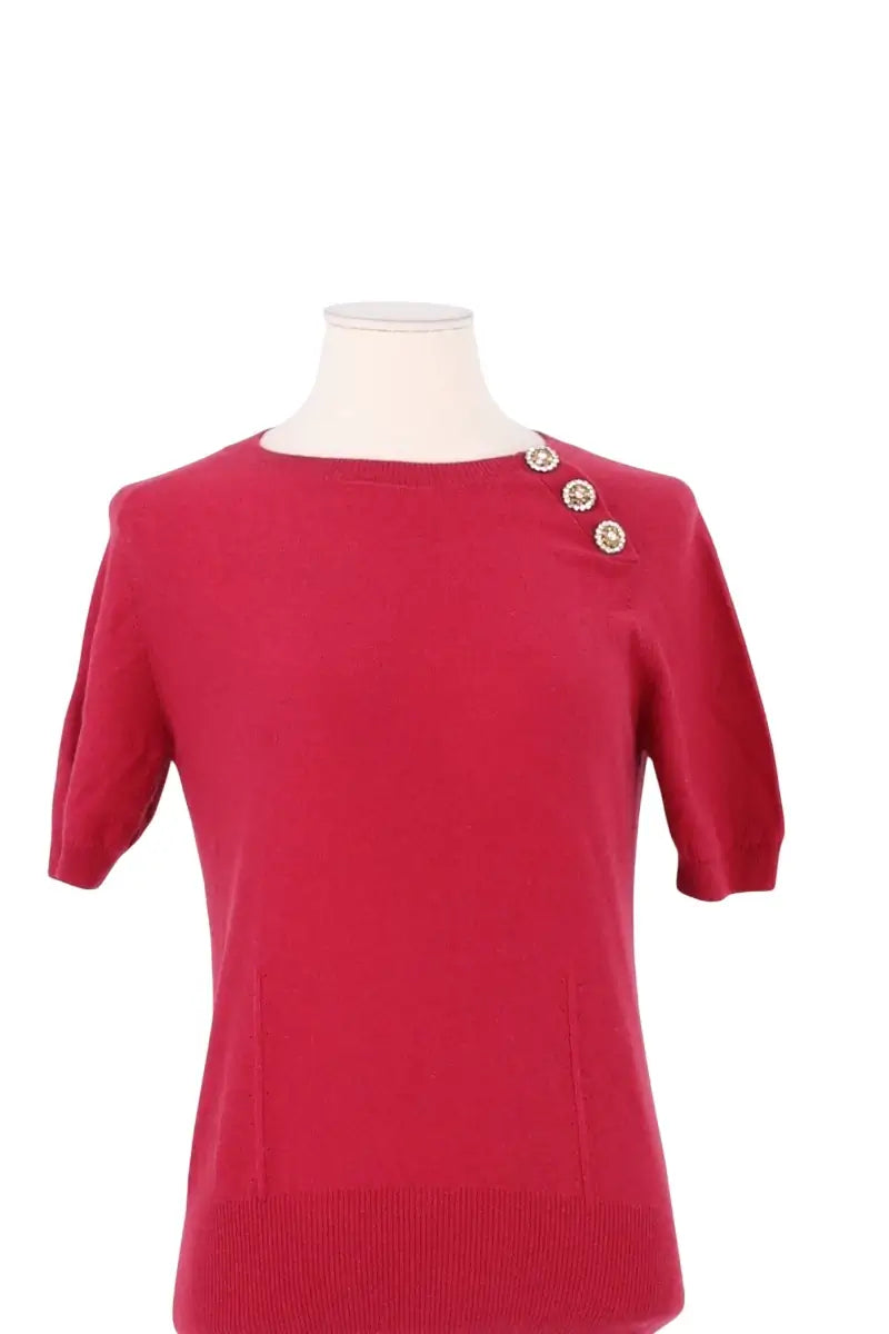 Pull Tara Jarmon Rose en Laine, taille M - Seconde Main
