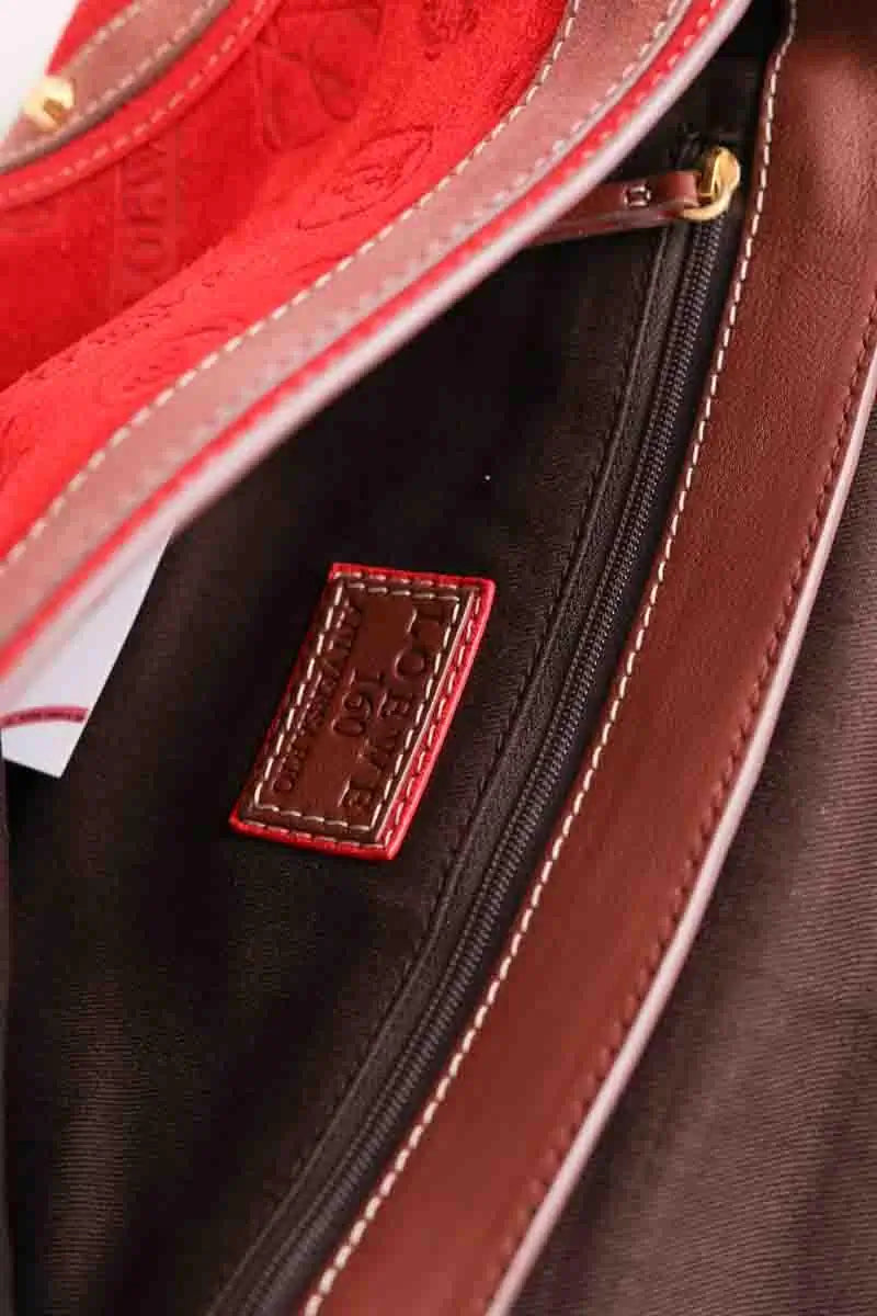 Sac porté épaule Loewe 160 anniversaire 2006 Rouge en Cuir