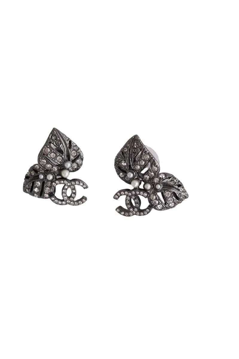 Boucles d'oreilles Chanel Gris en Acier