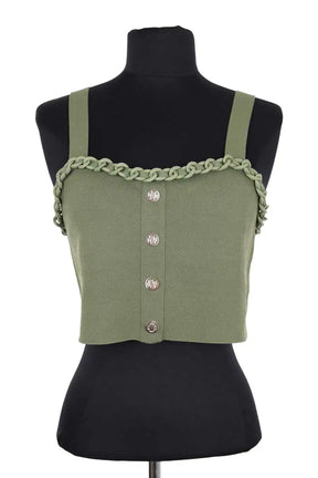 Top sans manche Maje Vert en Viscose, taille S - Seconde Main