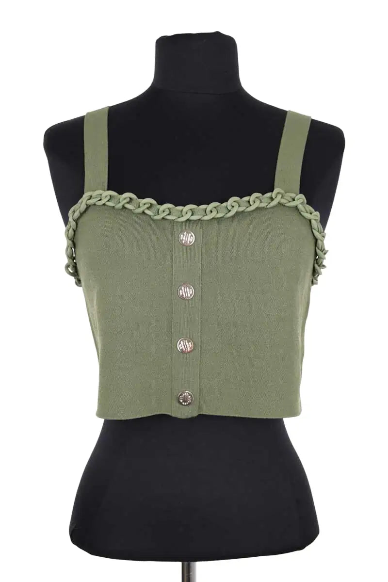 Top sans manche Maje Vert en Viscose, taille S - Seconde Main
