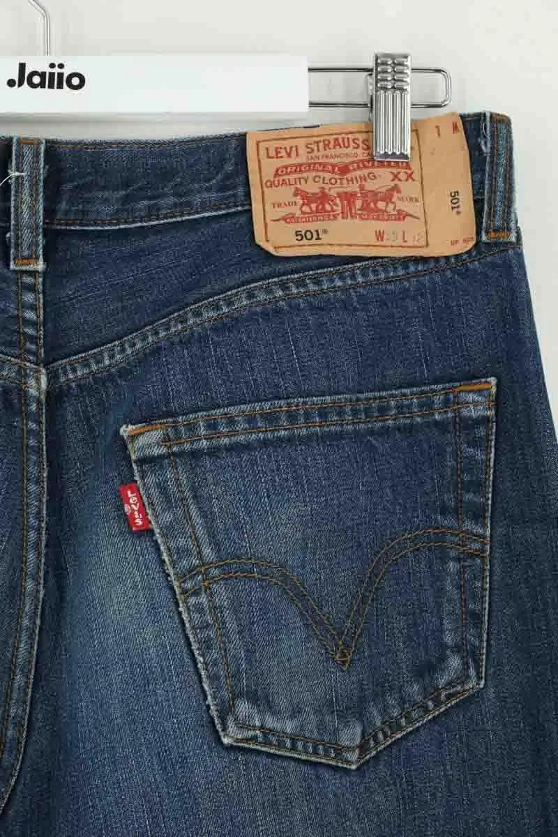 Jean droit Levi's 501 Bleu en Coton