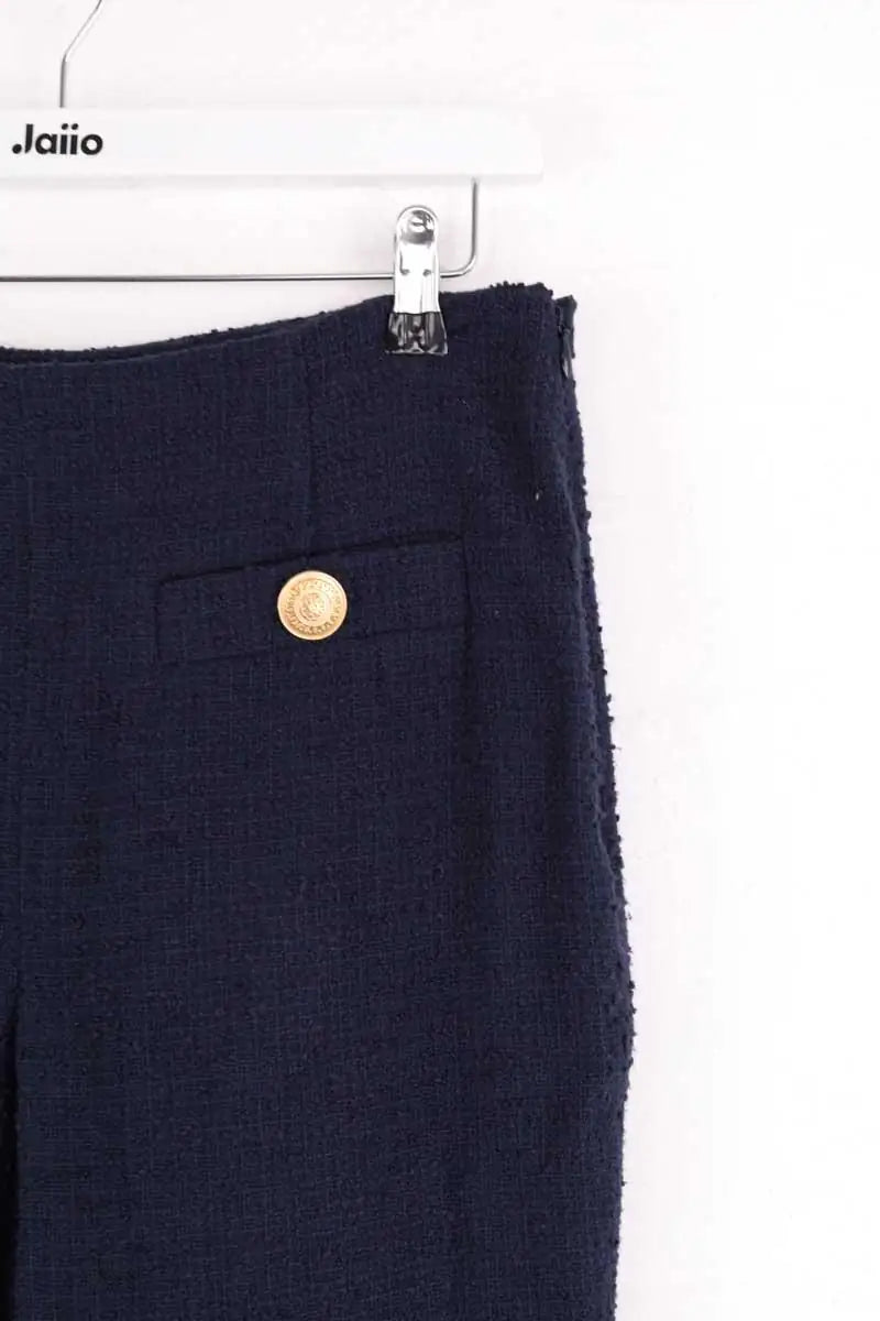 Pantalon droit LK Bennett Marine en Tissu