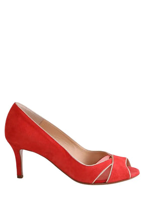 Talons Charles Kammer Rouge en Daim, taille 38 - Seconde Main
