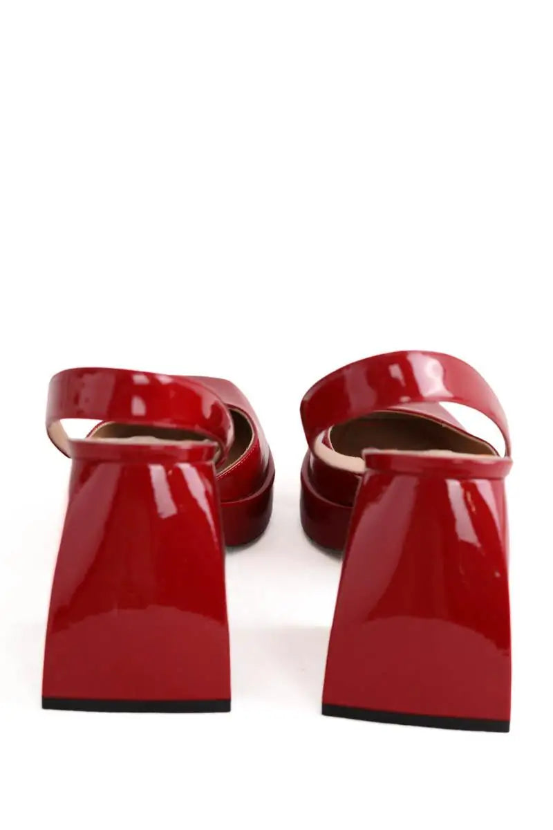 Talons Nodaleto Rouge en Cuir