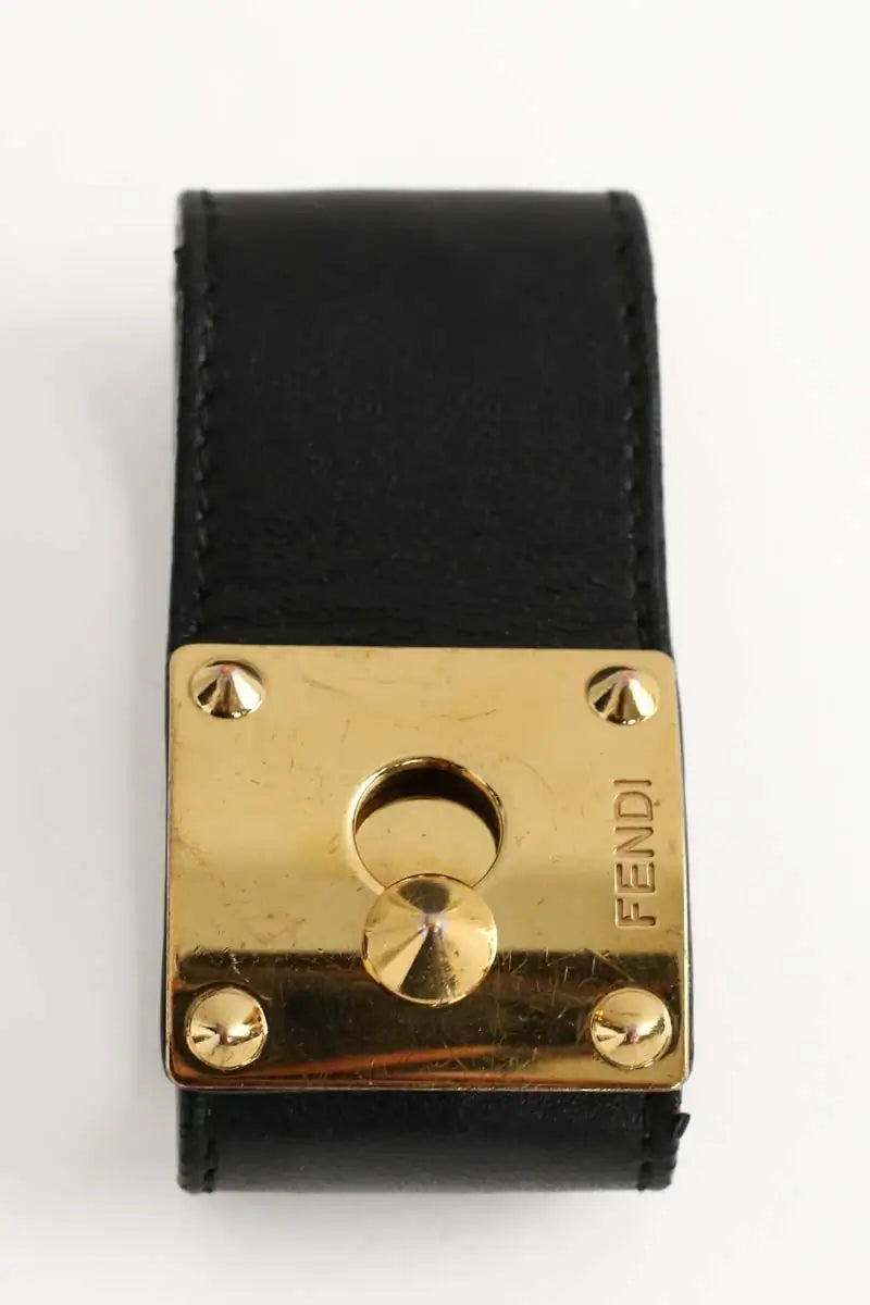 Bracelet Fendi Noir en Cuir