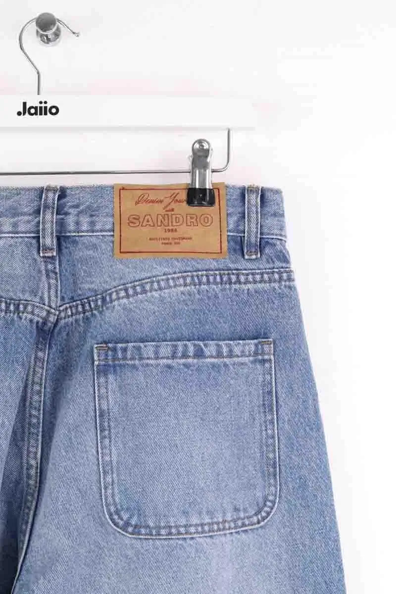 Jean large Sandro Bleu en Coton