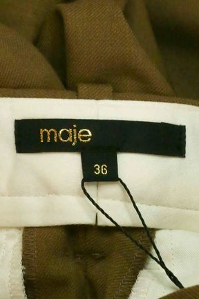 Pantalon Maje Marron en Laine