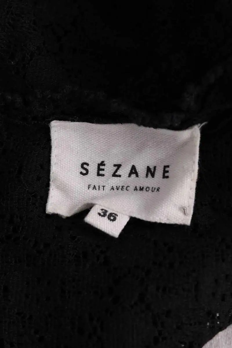 Blouse Sézane Noir en Coton