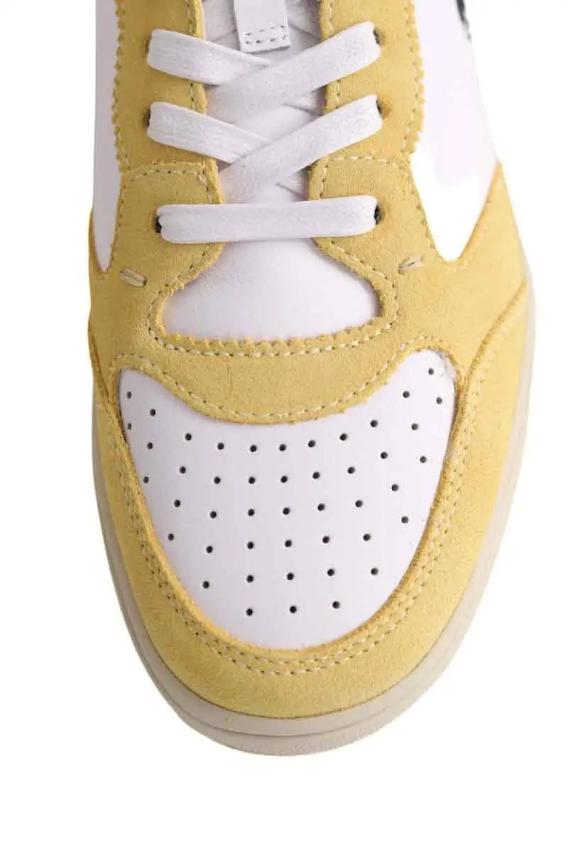 Baskets Ralph Lauren Jaune en Cuir