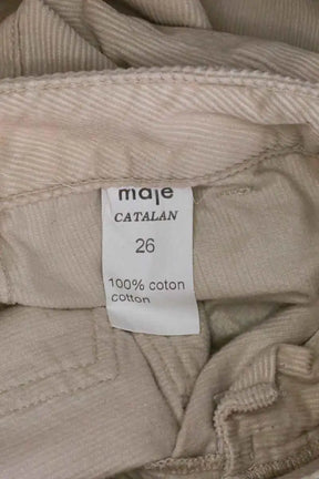 Pantalon Maje Beige en Velours