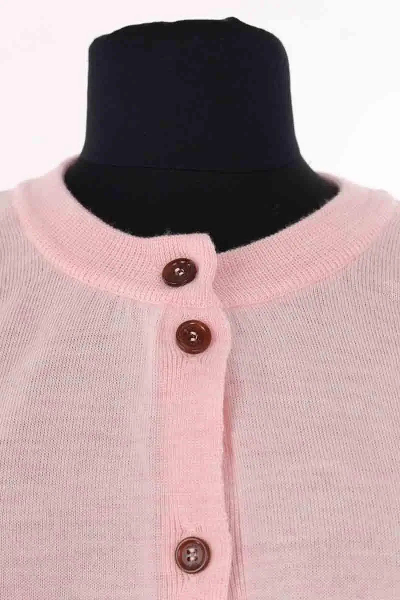 Cardigan Balzac Rose en Laine