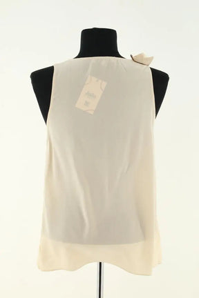 Top sans manche Sandro Beige en Soie