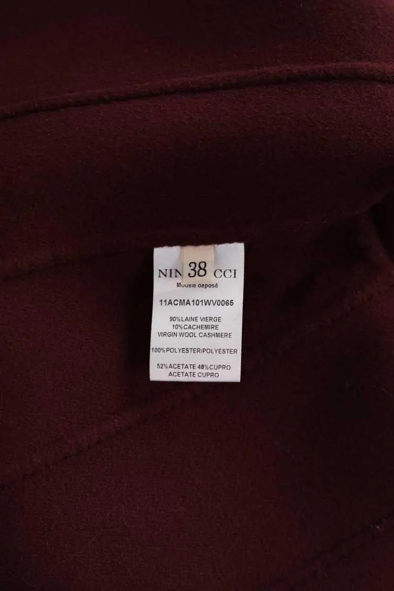 Manteau Nina Ricci Bordeaux en Laine