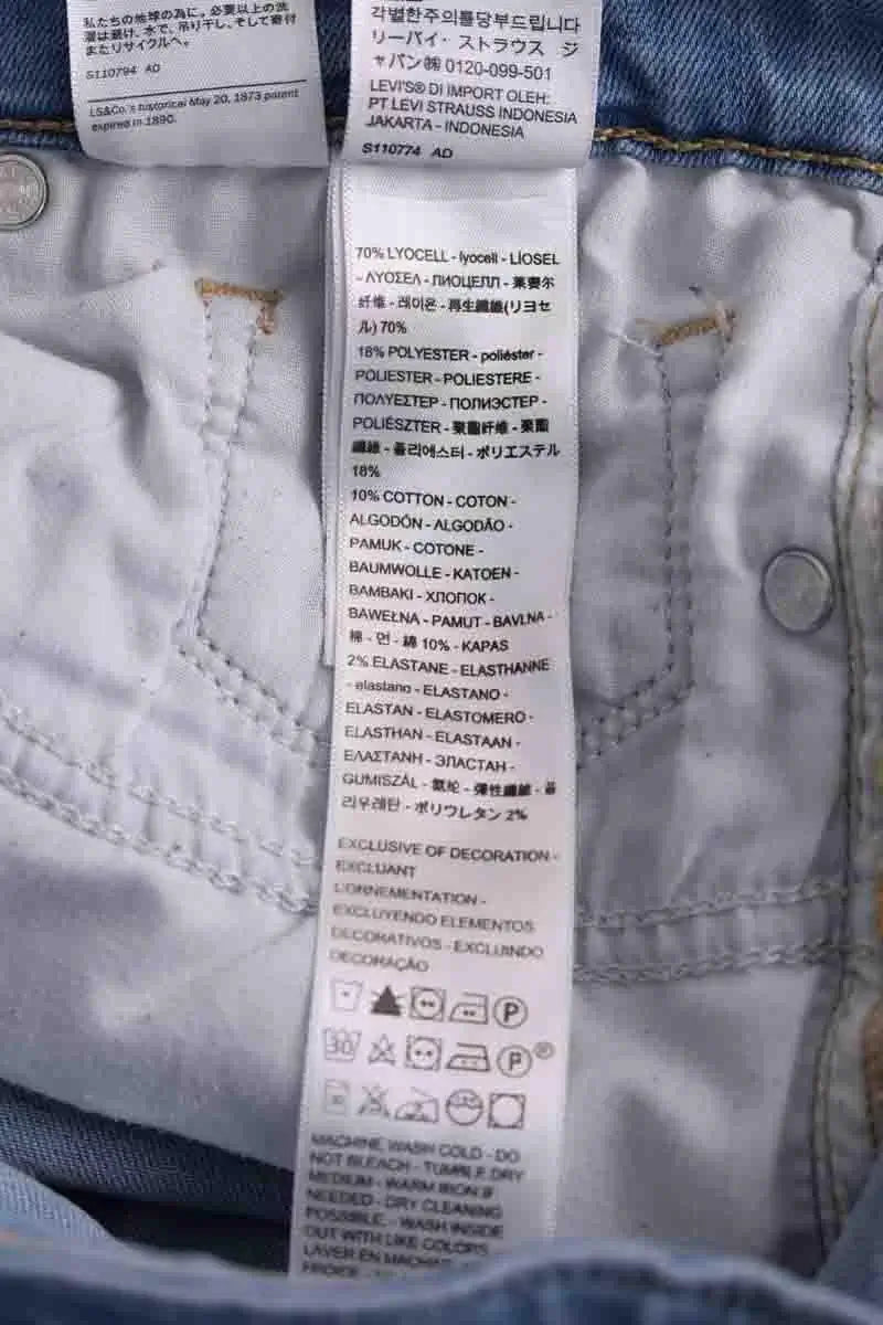 Jean slim Levi's 711 skinny Bleu en Coton