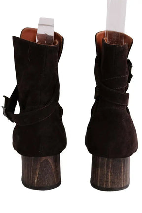Boots à boucles Michel Vivien Marron en Daim