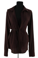 Chemise Gucci Marron en Soie, taille L - Seconde Main