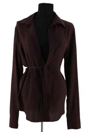 Chemise Gucci Marron en Soie, taille L - Seconde Main