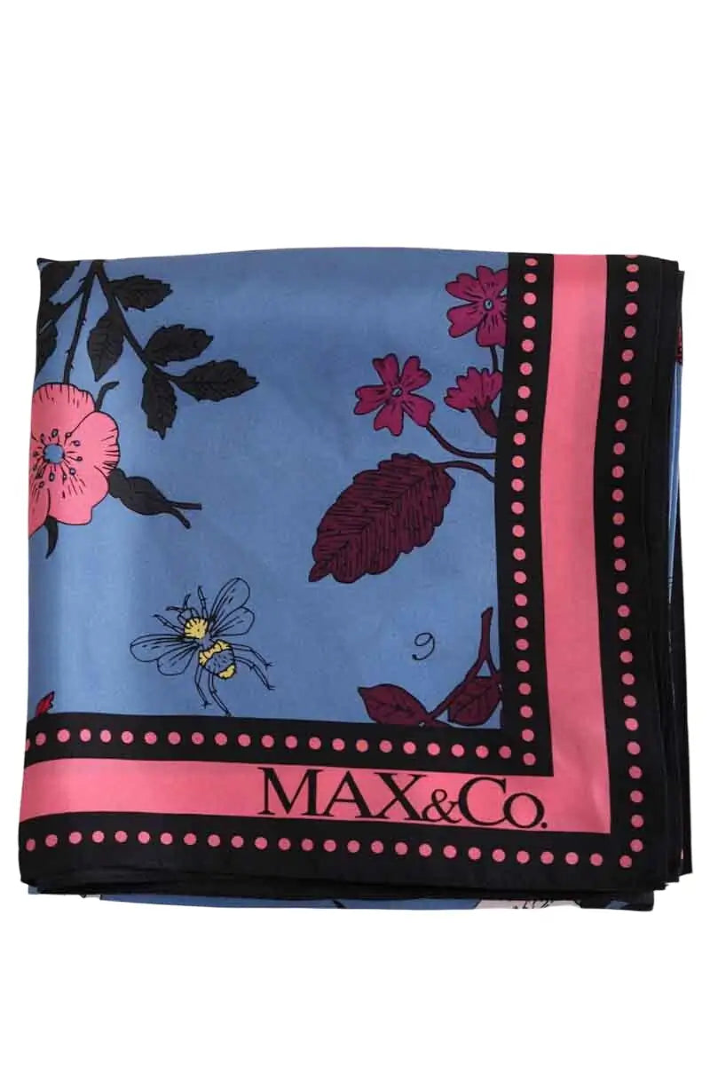 Carré Max & Co Bleu en Soie - Seconde Main