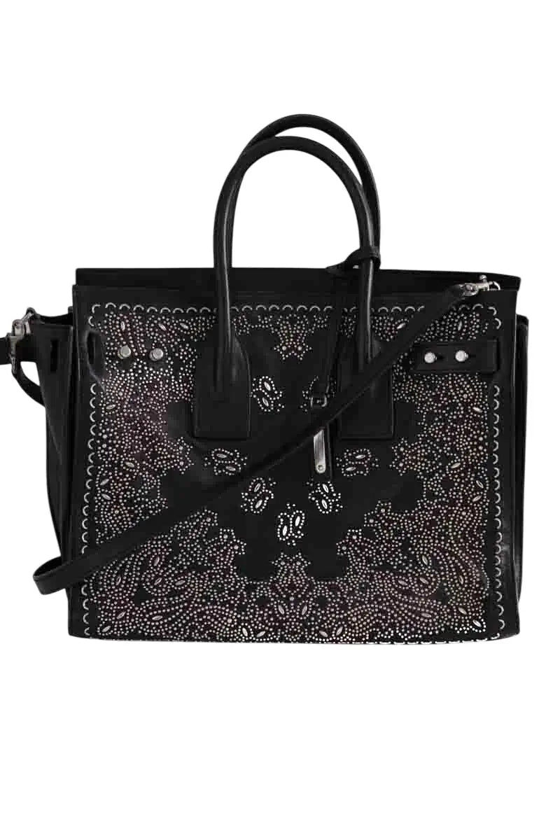 Cabas Saint Laurent Sac de jour bandana Noir en Cuir - Seconde Main