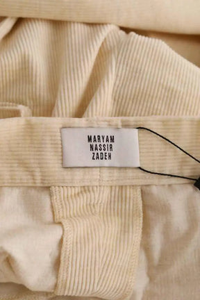 Pantalon droit Maryam Nassir Zadeh Jaune en Coton