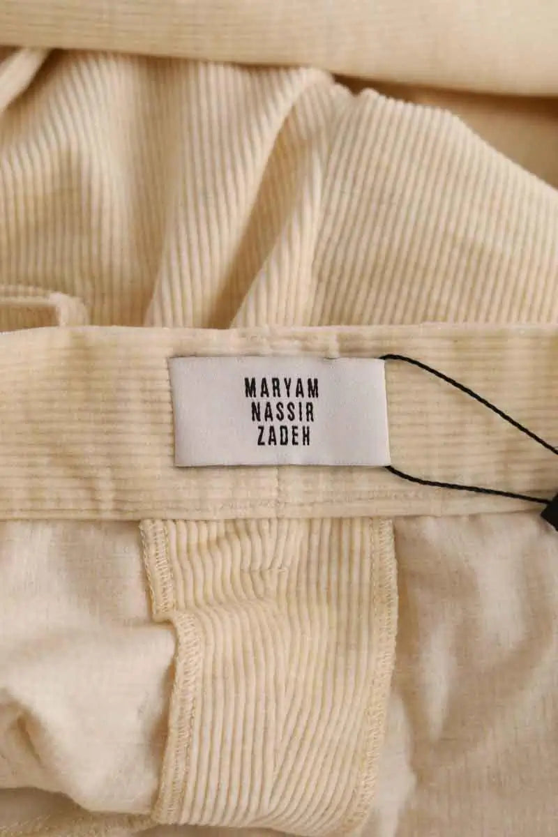 Pantalon droit Maryam Nassir Zadeh Jaune en Coton