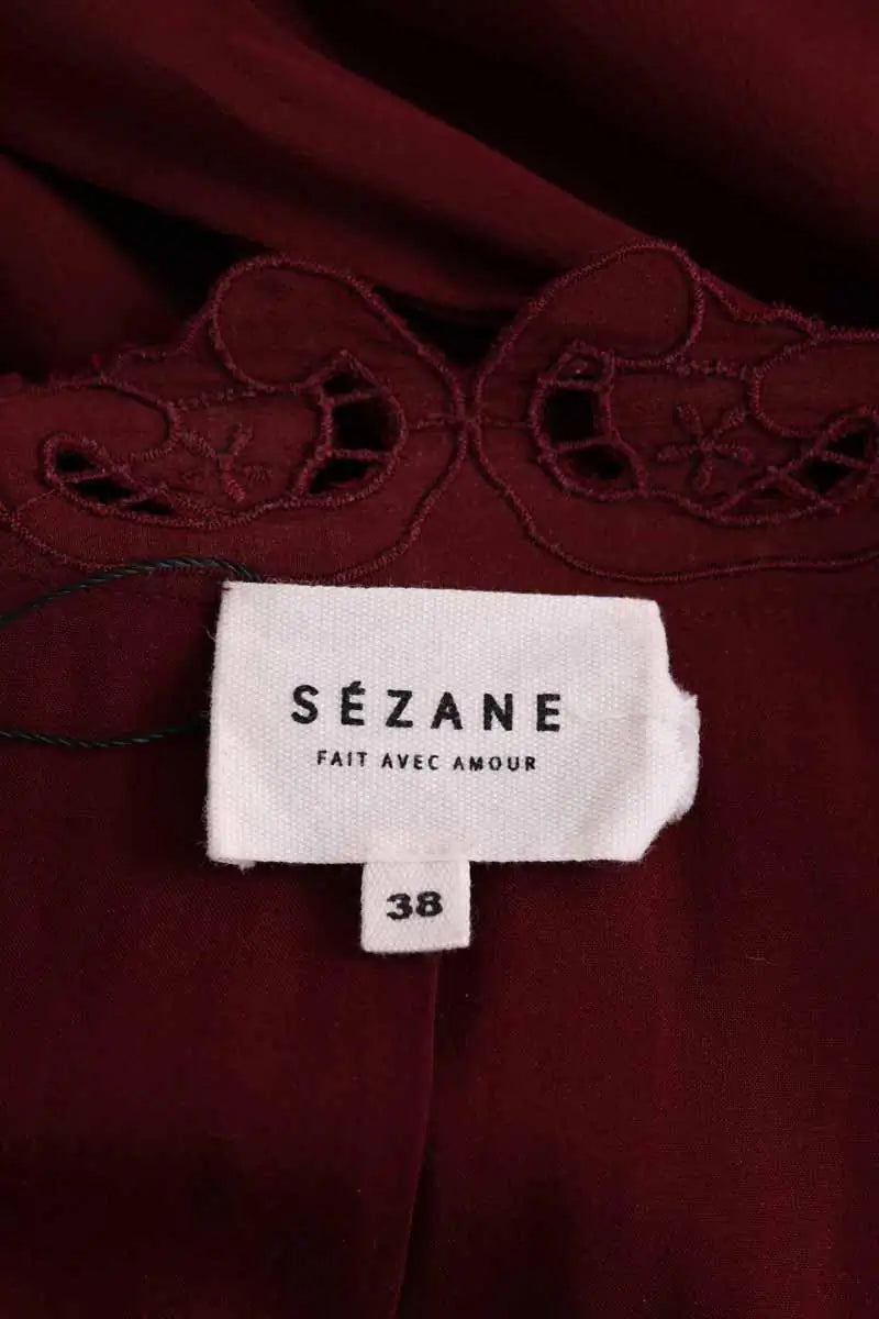 Robe Sézane Bordeaux en Soie
