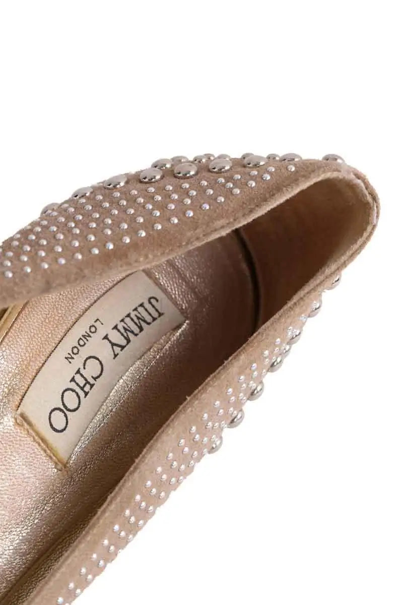 Ballerines Jimmy Choo Doré en Cuir