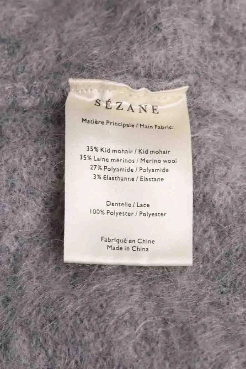 Pull Sézane Gris en Laine