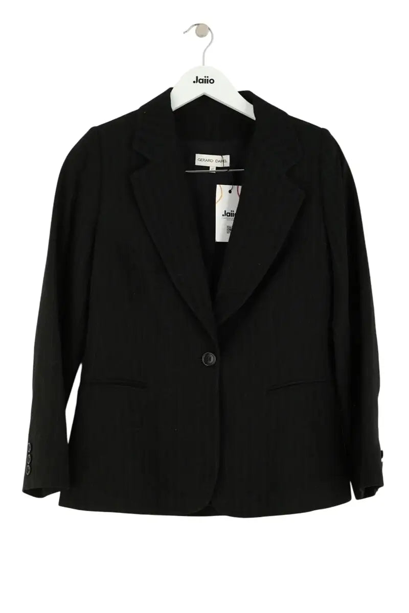 Blazer Gerard Darel Noir en Laine, taille XL - Seconde Main