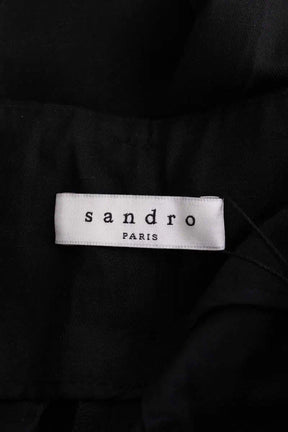 Pantalon large Sandro Noir en Viscose