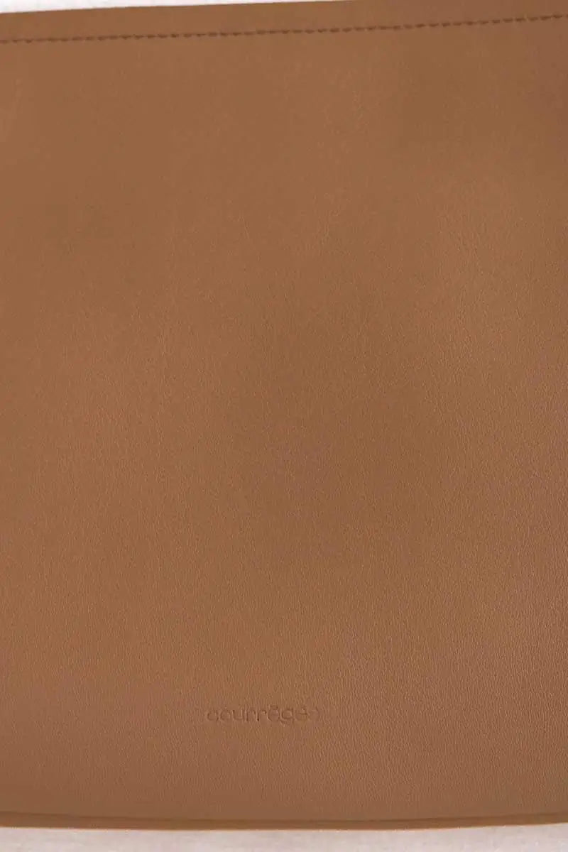 Sac porté épaule Courrèges Cuff Camel en Cuir