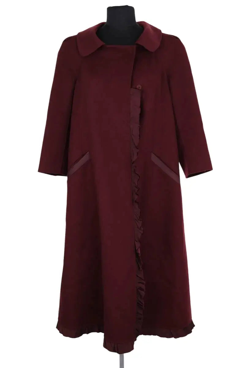 Manteau Nina Ricci Bordeaux en Laine, taille M - Seconde Main