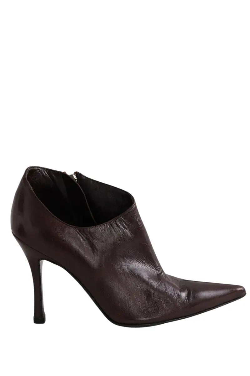 Boots Sergio Rossi Marron en Cuir, taille 35 - Seconde Main