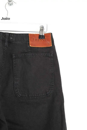 Jean large Tresse  Noir