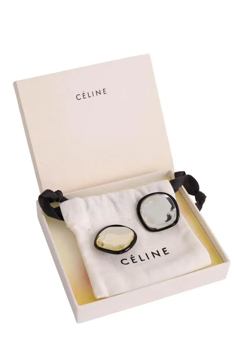 Boucles d'oreilles Celine Noir en Acier