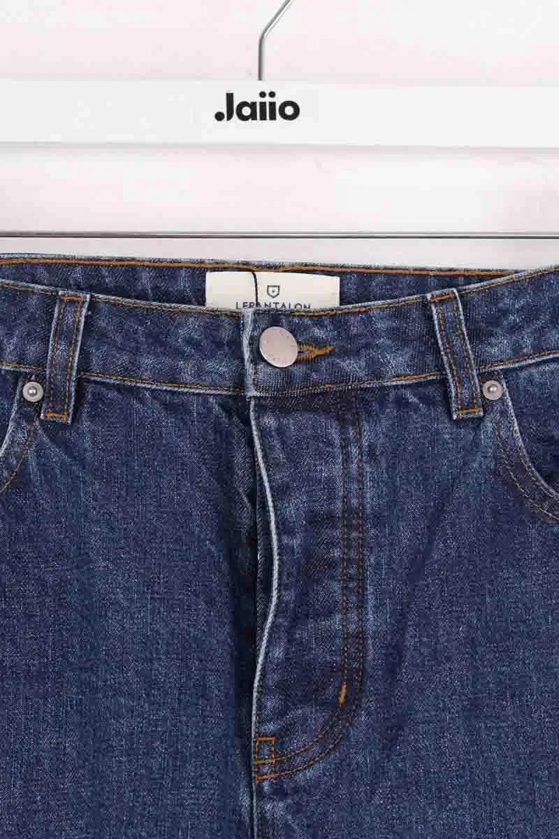 Jean droit Lepantalon Bleu en Coton