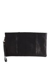 Pochette Claris Virot Noir en Cuirs exotiques - Seconde Main