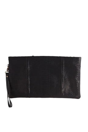 Pochette Claris Virot Noir en Cuirs exotiques - Seconde Main