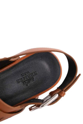 Mules Hippie Hermès HIPPIE Camel en Cuir