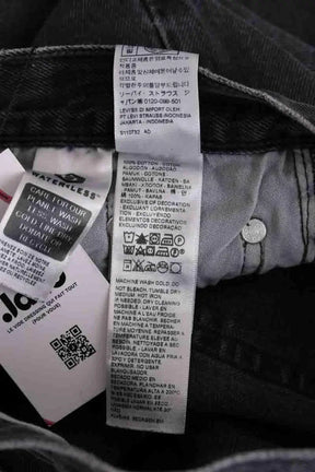 Jean droit Levi's 501 Noir en Coton